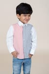 Little Boys Closet_Red Cotton Satin Striped Designer Shirt For Boys _Online_at_Aza_Fashions