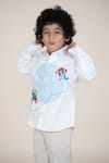 Little Boys Closet_White Cotton Satin Embroidery Designer Shirt _Online_at_Aza_Fashions
