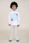 Buy_Little Boys Closet_White Cotton Satin Embroidery Designer Shirt _at_Aza_Fashions