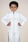 Shop_Little Boys Closet_White Designer Jacket And Pant Set _at_Aza_Fashions