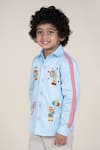 Buy_Little Boys Closet_Blue Cotton Satin Embroidery Designer Shirt _Online_at_Aza_Fashions