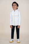 Little Boys Closet_White Designer Jacket And Pant Set _Online_at_Aza_Fashions