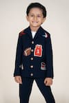 Buy_Little Boys Closet_Blue Cotton Embroidery Designer Blazer And Pant Set _Online_at_Aza_Fashions