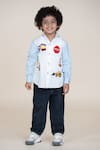 Buy_Little Boys Closet_White Cotton Satin Embroidery Boys Designer Shirt _at_Aza_Fashions