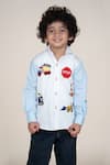 Shop_Little Boys Closet_White Cotton Satin Embroidery Boys Designer Shirt _at_Aza_Fashions