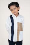 Shop_Little Boys Closet_White Cotton Satin Designer Shirt _Online_at_Aza_Fashions