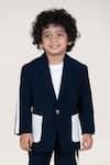 Little Boys Closet_Blue Cotton Designer Sandwash Suit Set _at_Aza_Fashions