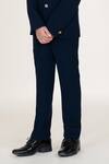 Little Boys Closet_Blue Satin Embroidery Designer Bandhgala And Pant Set _Online_at_Aza_Fashions