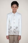 Little Boys Closet_White Embroidery Bandhgala And Pant Set _Online_at_Aza_Fashions