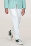 Buy_Little Boys Closet_Green Cotton Embroidery Striped Boys Blazer And Pant Set _Online_at_Aza_Fashions
