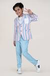 Shop_Little Boys Closet_Blue Linen Striped Blazer And Pant Set _at_Aza_Fashions