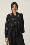 Shop_Payal Pratap_Black Cotton Setigara Wide Leg Pants _Online_at_Aza_Fashions