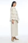 Buy_Payal Pratap_Ivory Cotton, Silk Embroidery Mandarin Collar Baccara Tiered Top _Online_at_Aza_Fashions