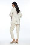 Shop_Payal Pratap_Ivory Handloom Cotton Embroidery Collared Cross Stitch Shirt _at_Aza_Fashions