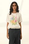 Shop_Payal Pratap_Ivory Linen Embroidery Round Neck Top _Online_at_Aza_Fashions