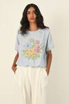 Buy_Payal Pratap_Blue Linen Embroidery Round Neck Top 