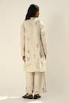 Shop_Payal Pratap_Beige Linen Embroidery Collared Jacket _at_Aza_Fashions