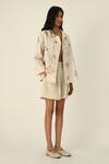 Payal Pratap_Beige Linen Gallica Tailored Pleated Shorts _Online_at_Aza_Fashions
