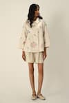 Buy_Payal Pratap_Beige Linen Gallica Tailored Pleated Shorts _at_Aza_Fashions