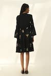 Shop_Payal Pratap_Black Handloom Cotton Embroidery V-neck Elina Tiered Short Dress _at_Aza_Fashions