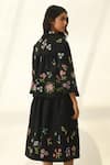 Buy_Payal Pratap_Black Viscose, Linen Embroidery Bellinda Pleated Skirt _Online_at_Aza_Fashions