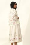Shop_Payal Pratap_Beige Viscose, Linen Embroidery Bellinda Pleated Skirt _at_Aza_Fashions
