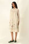 Buy_Payal Pratap_Ivory Cotton Embroidery Silk Tunic Dress _at_Aza_Fashions