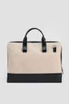 Shop_Perona_Cream Designer Laptop Bag _at_Aza_Fashions