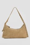 Buy_Perona_Beige Studs Cow Suede Designer Bag _at_Aza_Fashions