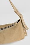 Buy_Perona_Beige Studs Cow Suede Designer Bag _Online_at_Aza_Fashions