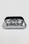 Shop_Perona_Silver Lamb Foil Designer Clutch Bag _at_Aza_Fashions