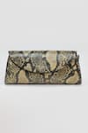 Shop_PERONA_Gray Darcy Mini Snake Print Handbag _at_Aza_Fashions