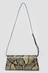 Buy_PERONA_Gray Darcy Mini Snake Print Handbag _at_Aza_Fashions