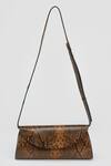Buy_PERONA_Brown Darcy Mini Python Print Clutch _at_Aza_Fashions