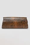 PERONA_Brown Darcy Mini Python Print Clutch _at_Aza_Fashions