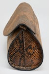 Buy_PERONA_Brown Darcy Mini Python Print Clutch 