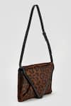 Perona_Brown Leopard Print Designer Bag _Online_at_Aza_Fashions