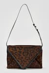 Buy_Perona_Brown Leopard Print Designer Bag _at_Aza_Fashions