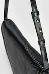 Perona_Black Lamb Leather Designer Bag _at_Aza_Fashions