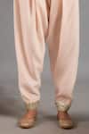 Saina Kapoor_Peach Chanderi, Organza Sequins, Embroidery Round Neck Pink Kurta Set _Online_at_Aza_Fashions