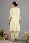 Saina Kapoor_Yellow Chanderi, Organza Sequins, Embroidery Round Neck Kurta Set With Dupatta _Online_at_Aza_Fashions