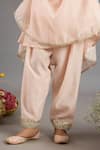 Shop_Saina Kapoor_Peach Chanderi, Organza Embroidery Keyhole Neck Pink Designer Kurta Set _Online_at_Aza_Fashions
