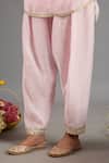 Buy_Saina Kapoor_Pink Chanderi, Organza Sequins, Embroidery Round Neck Baby Kurta Set _Online_at_Aza_Fashions