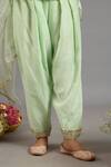 Saina Kapoor_Green Chanderi, Organza Embroidery Round Neck Designer Kurta Set _Online_at_Aza_Fashions