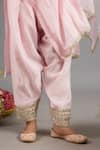 Saina Kapoor_Pink Chanderi, Organza Embroidery, Sequins Round Neck Baby Kurta Set _Online_at_Aza_Fashions