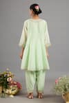 Shop_Saina Kapoor_Green Chanderi, Organza Sequins, Embroidery Keyhole Neck Kurta Set _at_Aza_Fashions