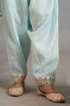 Saina Kapoor_Blue Chanderi, Organza Sequins, Embroidery Keyhole Neck Designer Ice Kurta Set _Online_at_Aza_Fashions