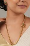Smars Jewelry_Gold Plated Stones Synthetic Necklace And Earring Set _at_Aza_Fashions