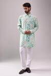 Buy_Spring Break_Blue Cotton Enchanted Print Kurta Set _at_Aza_Fashions
