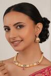 Buy_Smars Jewelry_Gold Plated Stones, Pearls Designer Necklace And Earring Set _at_Aza_Fashions